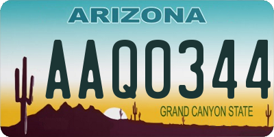 AZ license plate AAQ0344