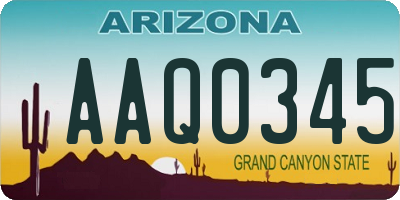 AZ license plate AAQ0345