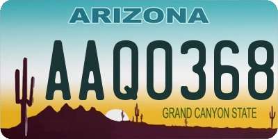 AZ license plate AAQ0368