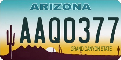 AZ license plate AAQ0377