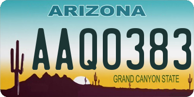 AZ license plate AAQ0383