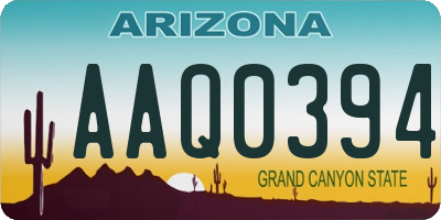 AZ license plate AAQ0394