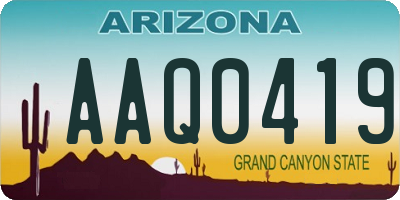 AZ license plate AAQ0419