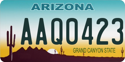 AZ license plate AAQ0423