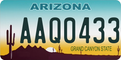 AZ license plate AAQ0433