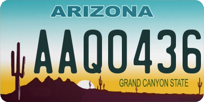 AZ license plate AAQ0436