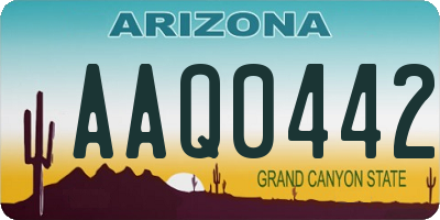 AZ license plate AAQ0442