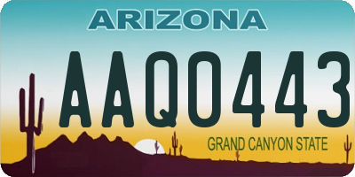 AZ license plate AAQ0443