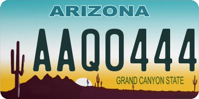 AZ license plate AAQ0444