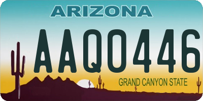 AZ license plate AAQ0446