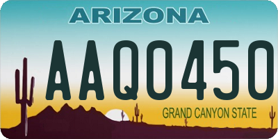 AZ license plate AAQ0450