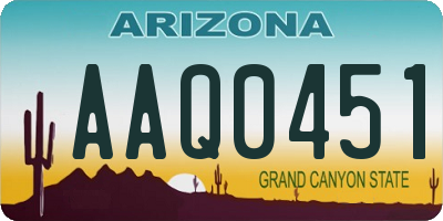 AZ license plate AAQ0451