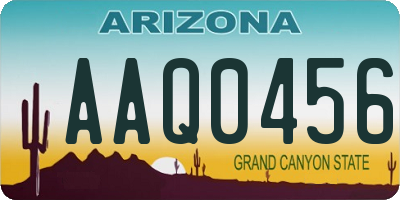 AZ license plate AAQ0456