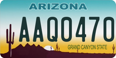 AZ license plate AAQ0470