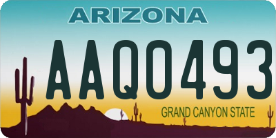 AZ license plate AAQ0493