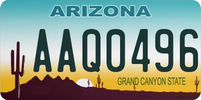 AZ license plate AAQ0496