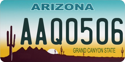 AZ license plate AAQ0506