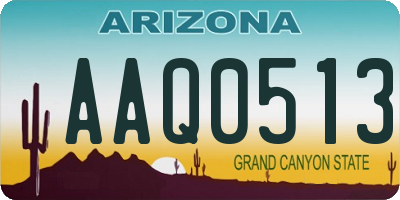AZ license plate AAQ0513