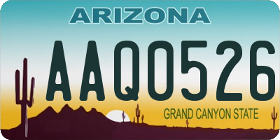 AZ license plate AAQ0526