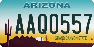 AZ license plate AAQ0557