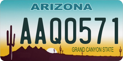 AZ license plate AAQ0571
