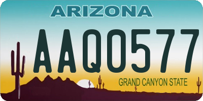 AZ license plate AAQ0577
