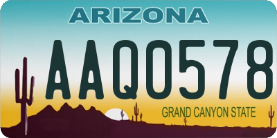 AZ license plate AAQ0578