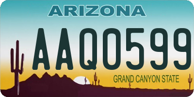 AZ license plate AAQ0599