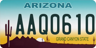 AZ license plate AAQ0610