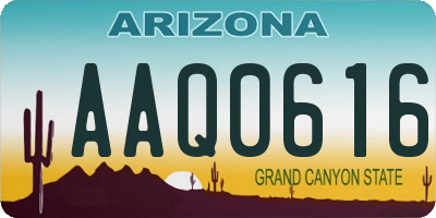 AZ license plate AAQ0616