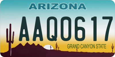 AZ license plate AAQ0617