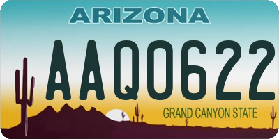 AZ license plate AAQ0622