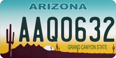 AZ license plate AAQ0632