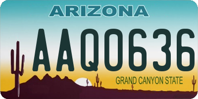 AZ license plate AAQ0636
