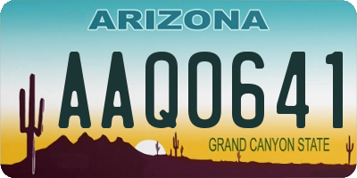 AZ license plate AAQ0641