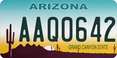AZ license plate AAQ0642