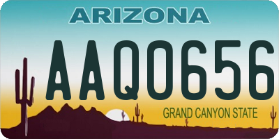 AZ license plate AAQ0656