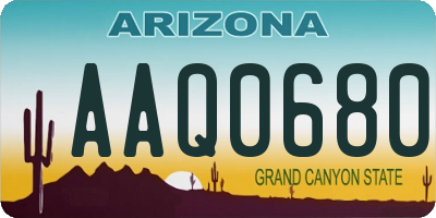 AZ license plate AAQ0680