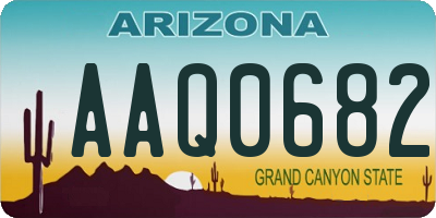 AZ license plate AAQ0682
