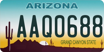 AZ license plate AAQ0688