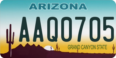 AZ license plate AAQ0705