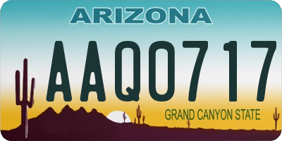 AZ license plate AAQ0717