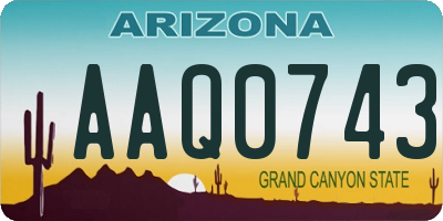 AZ license plate AAQ0743