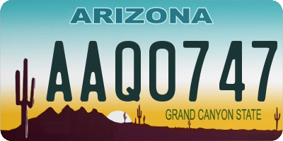 AZ license plate AAQ0747