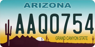 AZ license plate AAQ0754