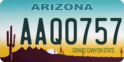 AZ license plate AAQ0757