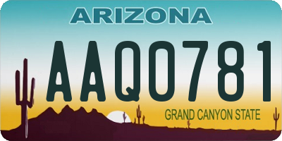 AZ license plate AAQ0781
