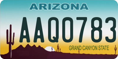 AZ license plate AAQ0783