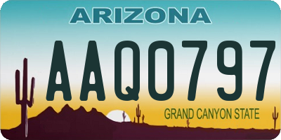 AZ license plate AAQ0797