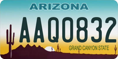 AZ license plate AAQ0832